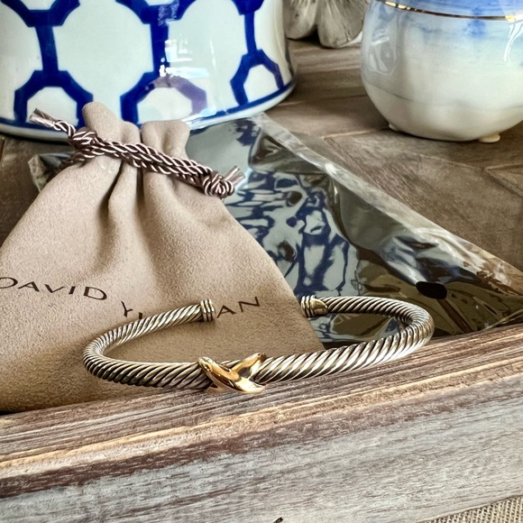 David Yurman X Classic Cable Station Bracelet in Sterling Silver & 18K Rose Gold - Picture 4 of 14